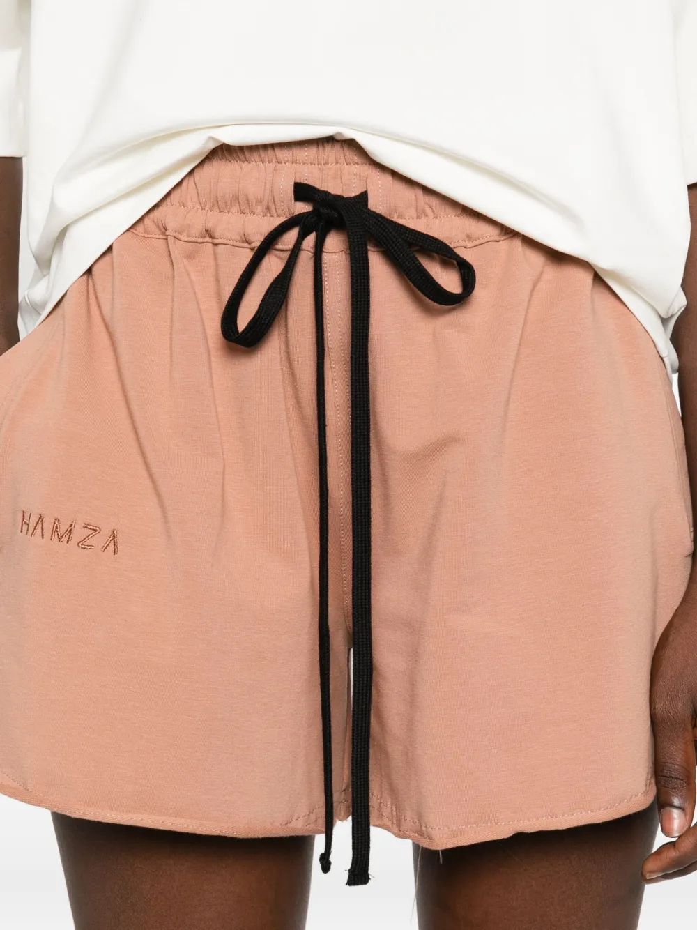 Hamza Drawstring Elastic-waist Shorts In Brown
