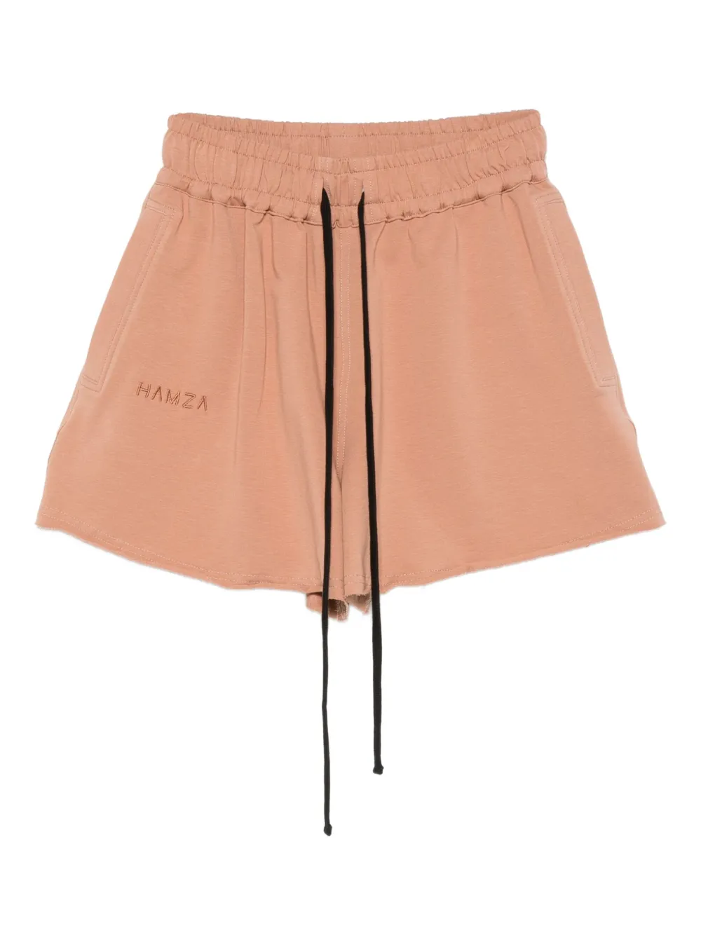 HAMZA Shorts met elastische taille en trekkoord Bruin