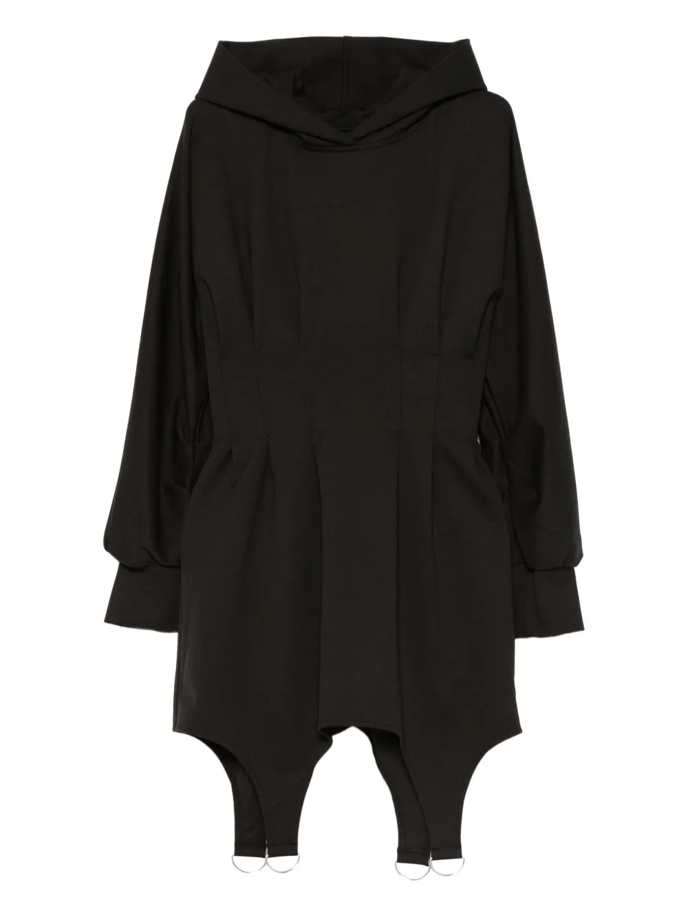 HAMZA Cairo hooded cinched waist mini dress | Black | Image 1