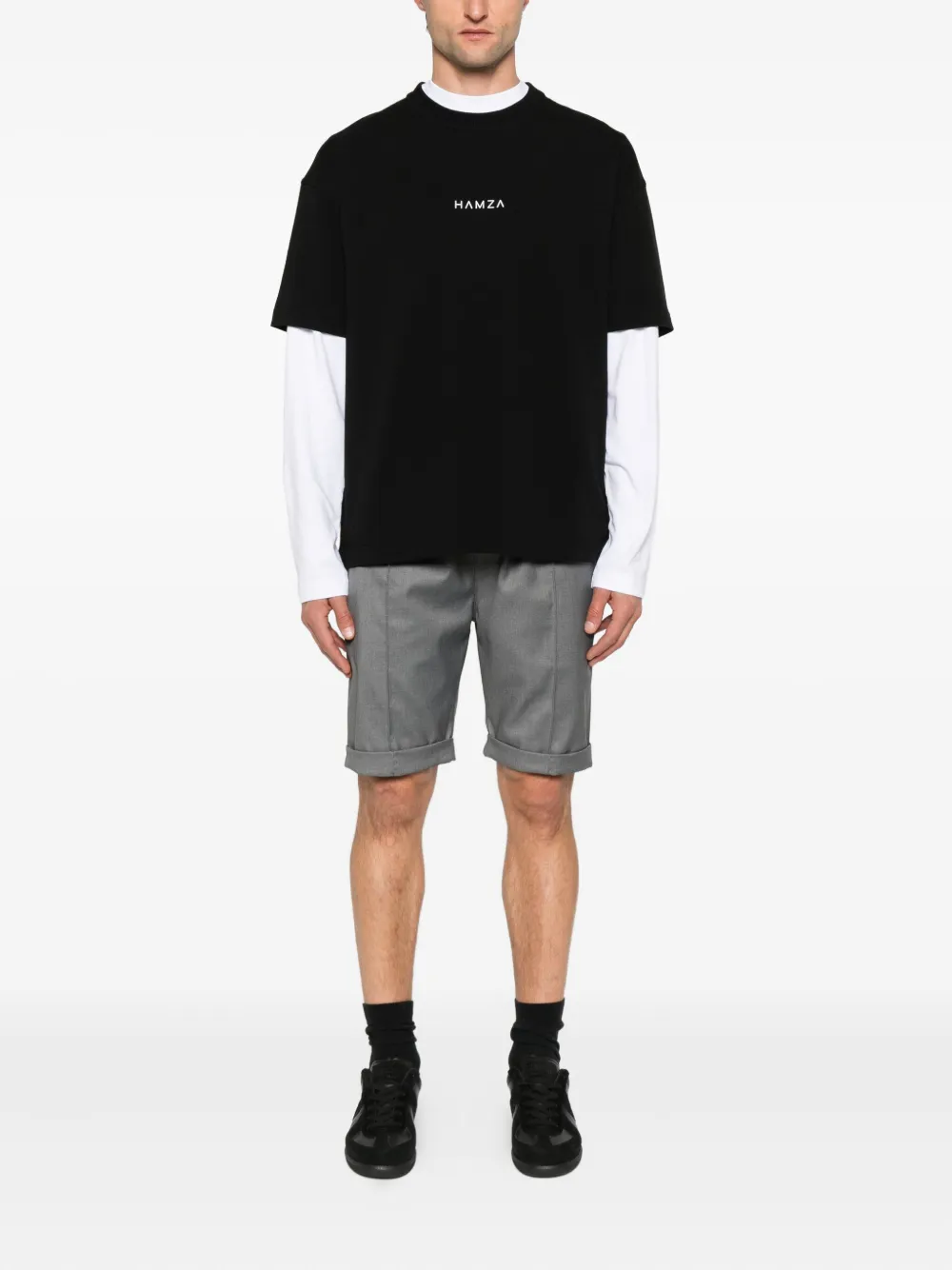 HAMZA Alpha 2.0 logo-detail crew-neck T-shirt - Zwart