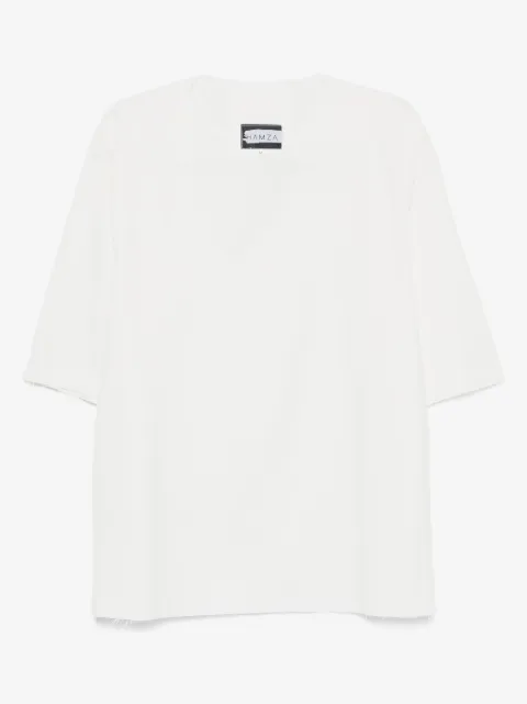 HAMZA Thom raw-edge V-neck T-shirt