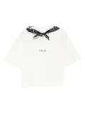 HAMZA bandana-neckline top - White