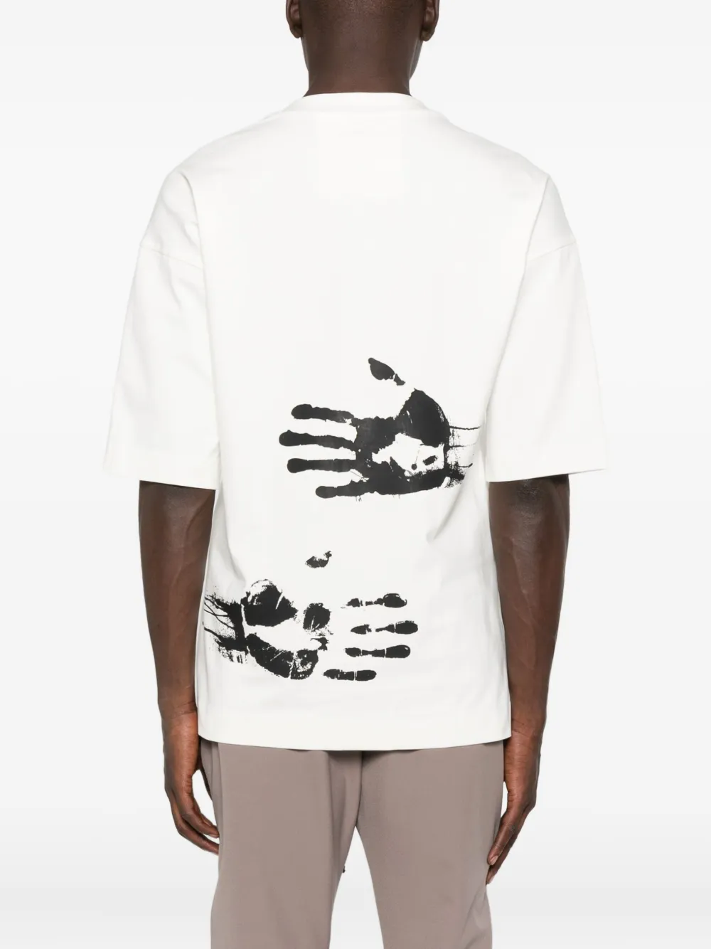 Hamza Slogan-print T-shirt In White
