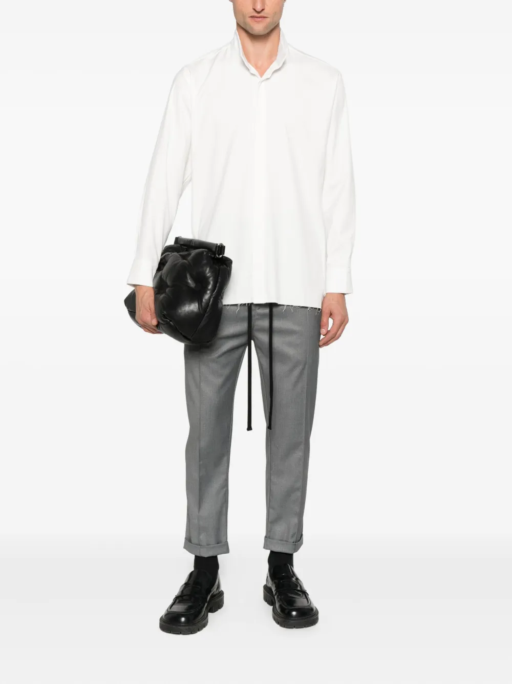 HAMZA mandarin-collar shirt - Wit