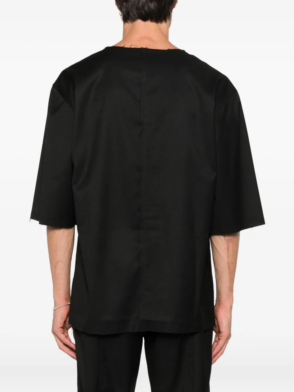 Hamza Frayed-hem T-shirt In Black