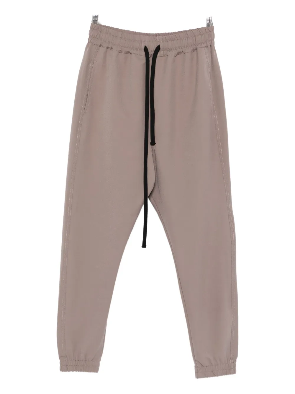 Hamza Sicily Elastic-cuffed Drawstring Trackpants In Brown