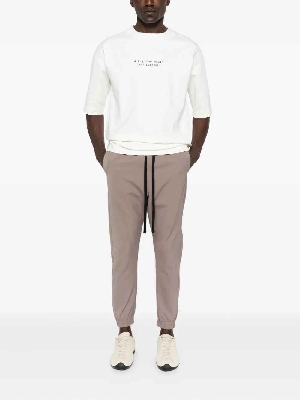 HAMZA Sicily elastic-cuffed drawstring trackpants - Beige
