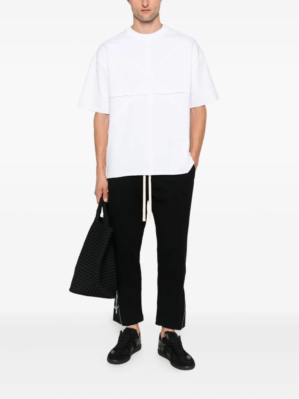 HAMZA drawstring side-zip trousers - Zwart