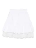 HAMZA ruffled lace-trimmed mini skirt - White