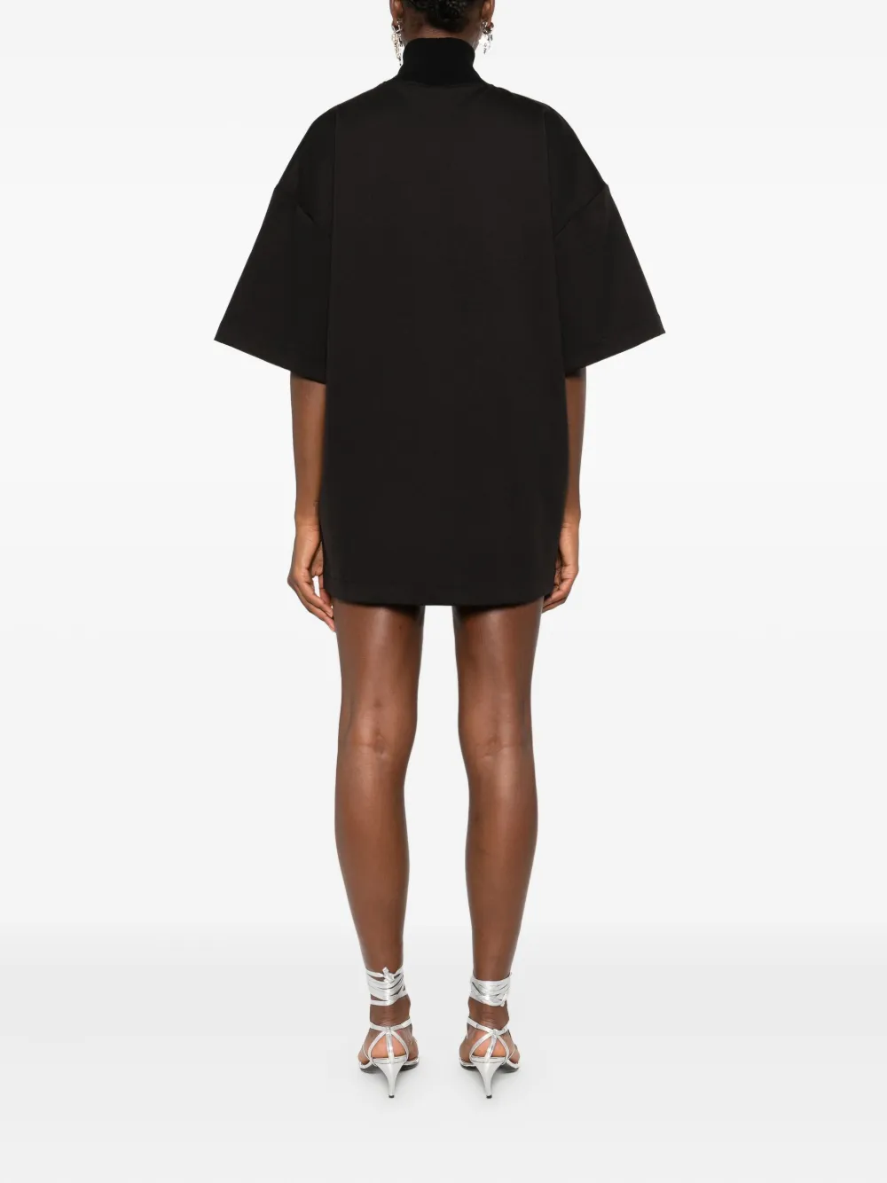 HAMZA Bella high-neck mini dress - Zwart