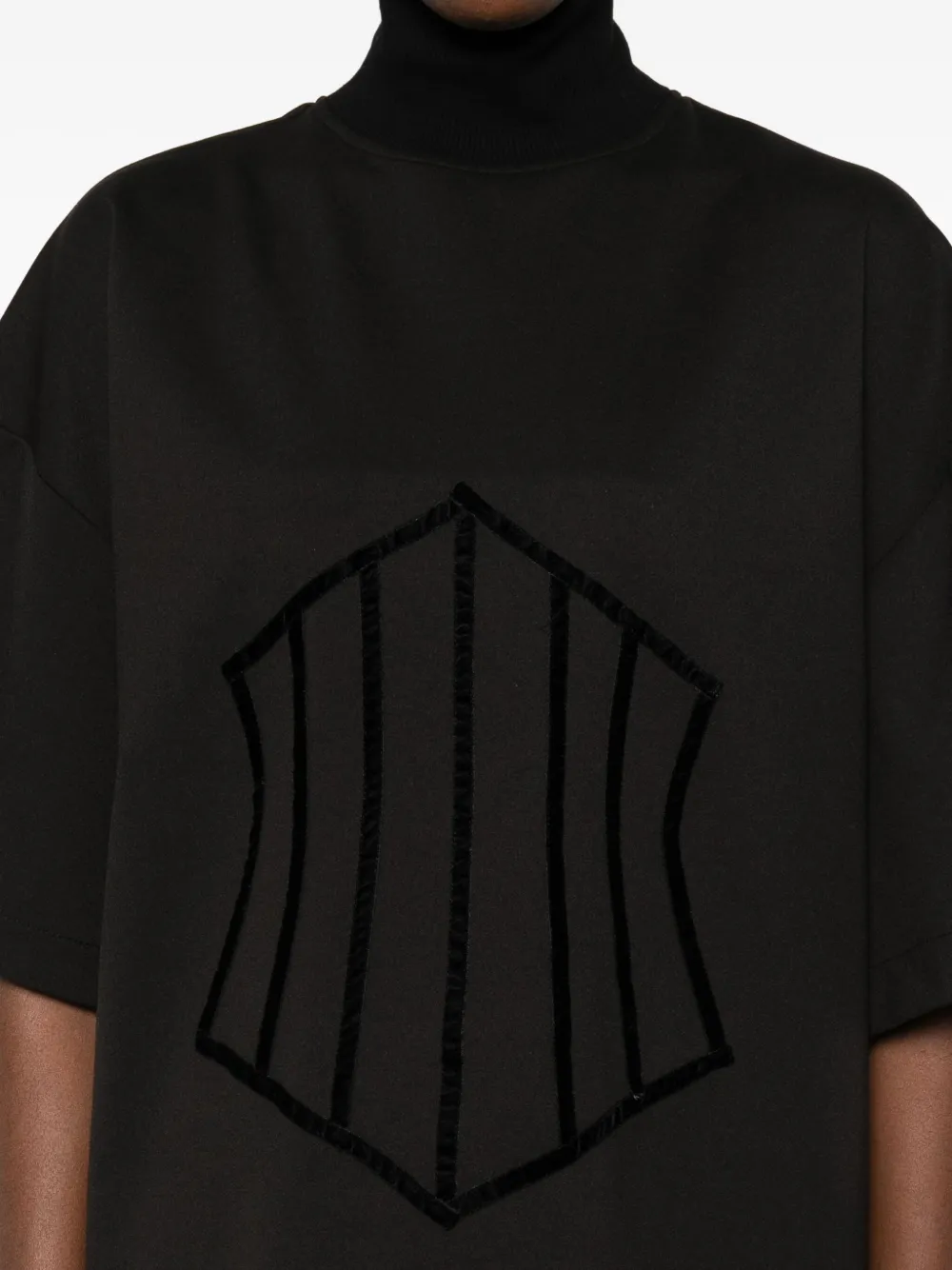 HAMZA Bella mini-jurk met hoge hals Zwart