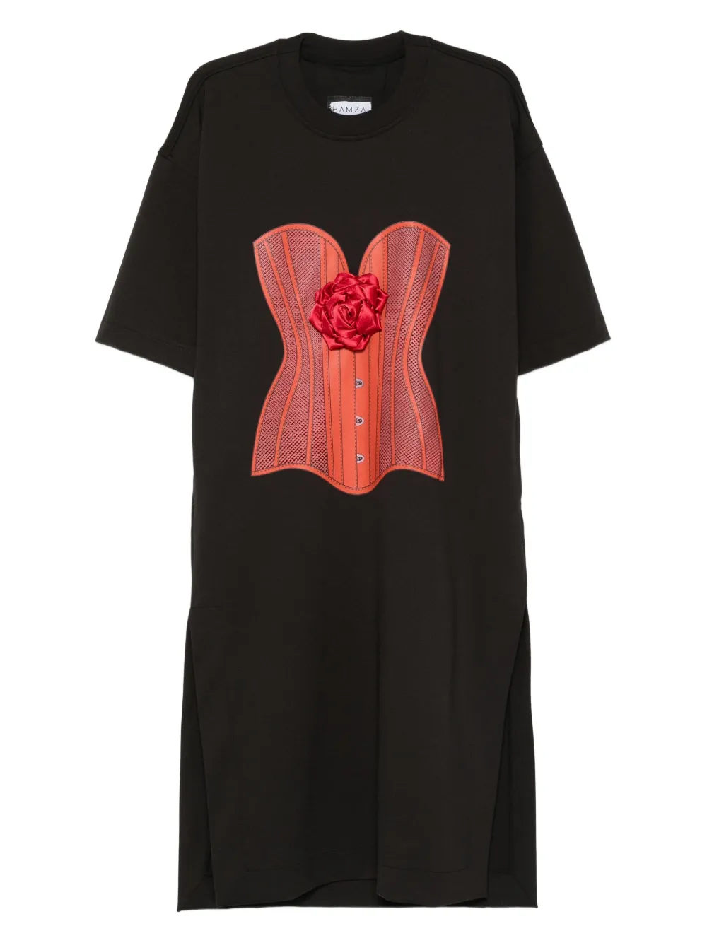 HAMZA Amalfi printed mini dress | Black | Image 1