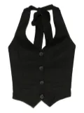 HAMZA Skipper halter-neck buttoned vest - Black
