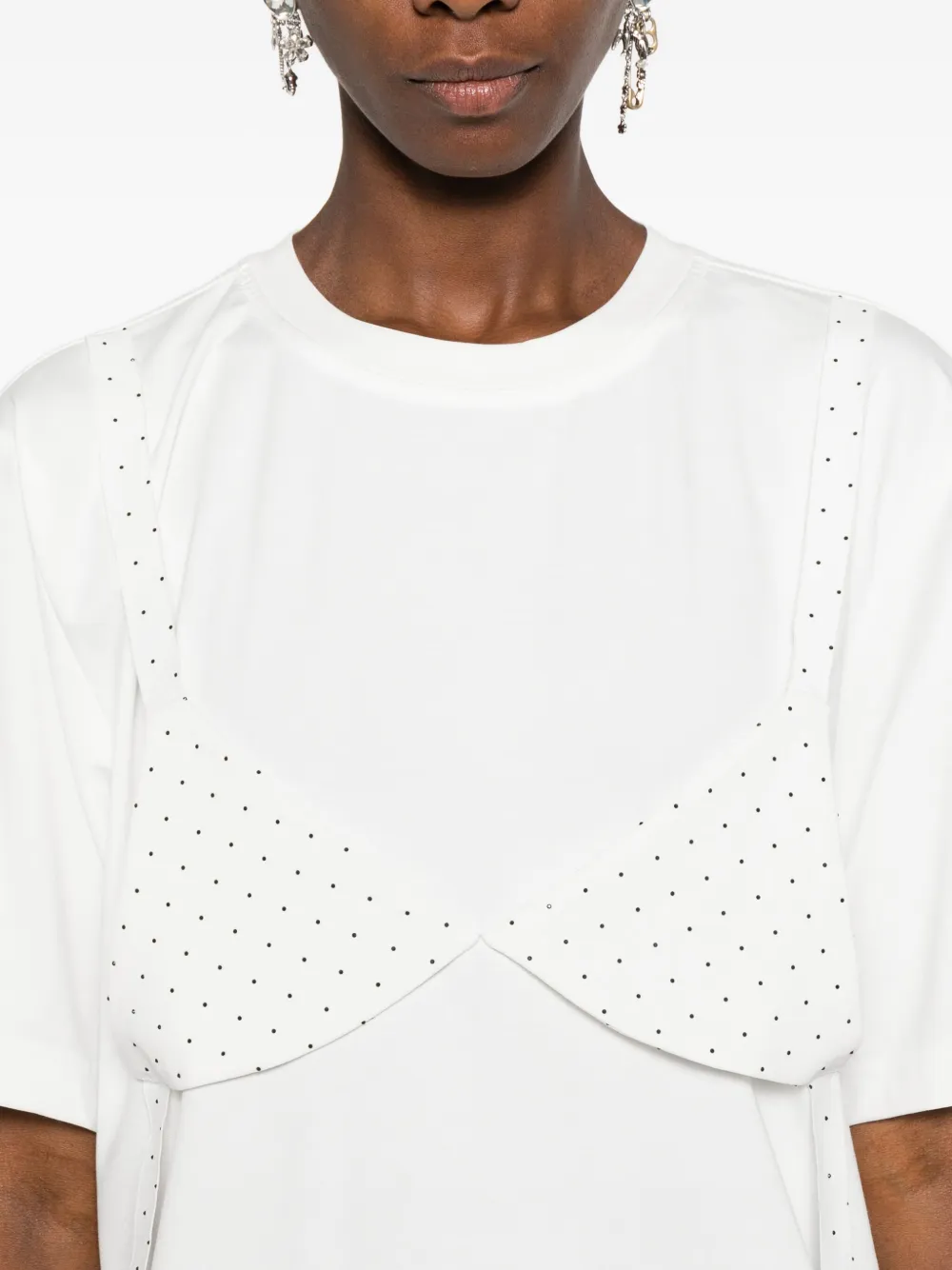 HAMZA Riri T-shirt met bh-laag Wit