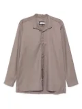 HAMZA Thom frayed-hem collared shirt - Neutrals