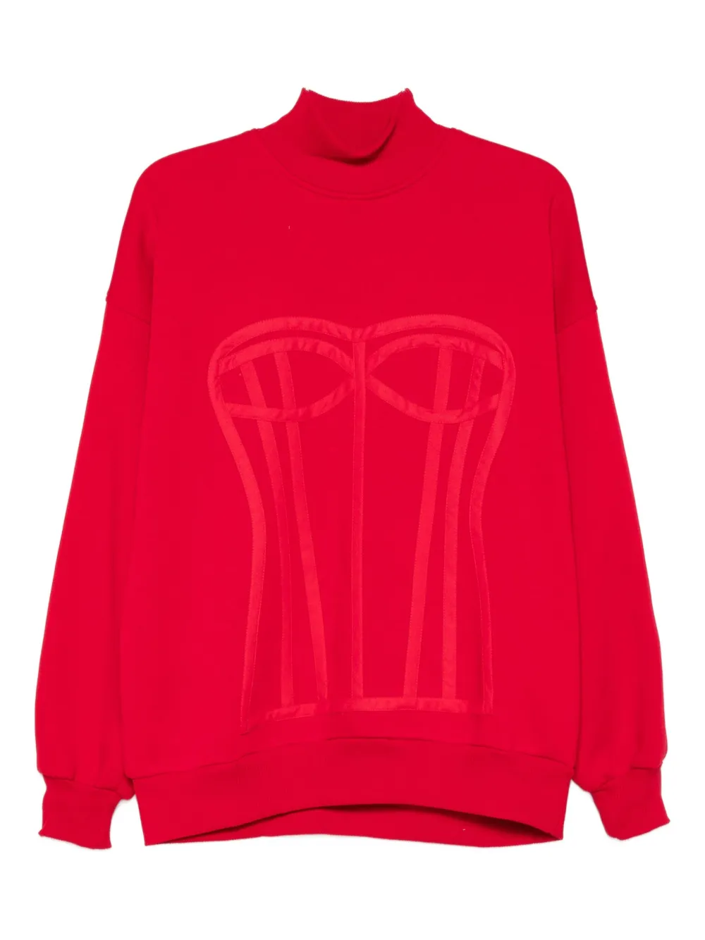 Hamza Corset-detail Sweatshirt In Red