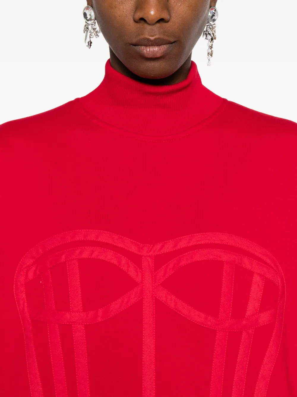 Hamza Corset-detail Sweatshirt In Red