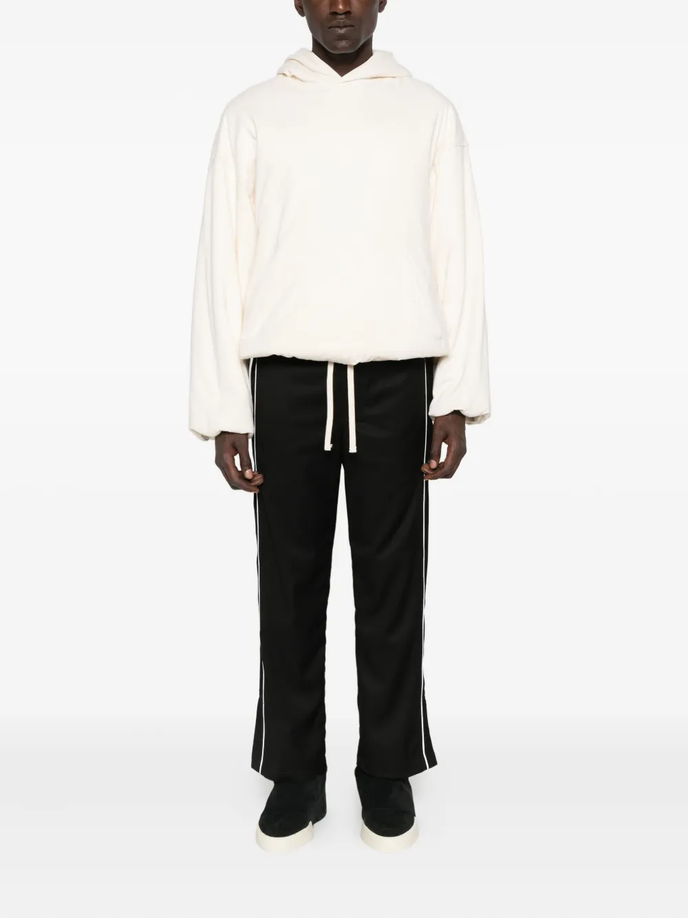 HAMZA side-stripe drawstring trousers - Zwart