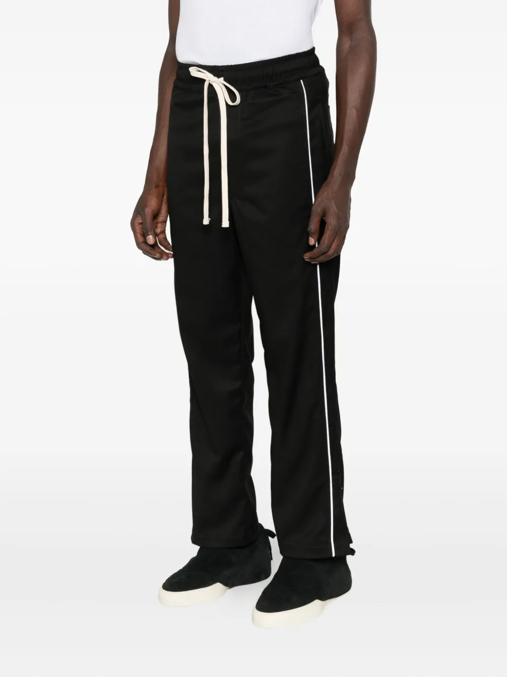 Hamza Side-stripe Drawstring Trousers In Black