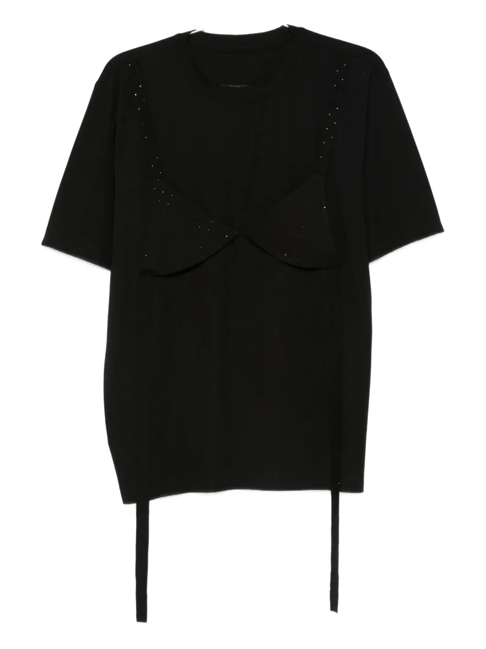 HAMZA Riri T-shirt verfraaid met bh-detail Zwart
