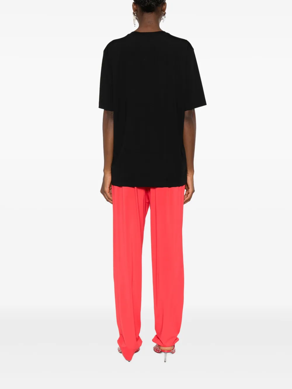 HAMZA Riri T-shirt verfraaid met bh-detail Zwart