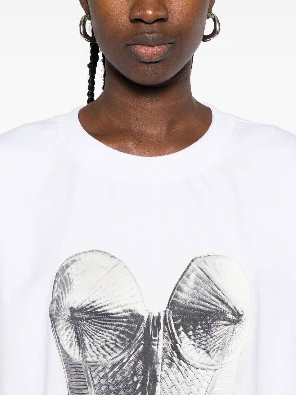HAMZA x Madonna T-shirtjurk met korsetprint Wit