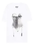 HAMZA x Madonna corset-print T-shirt mini day dress - White