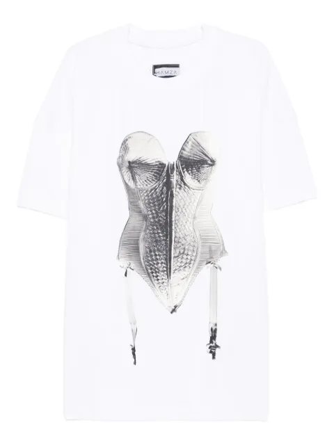 HAMZA x Madonna corset-print T-shirt mini day dress