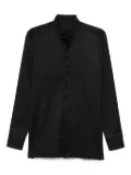 HAMZA frayed-hem mandarin-collar shirt - Black