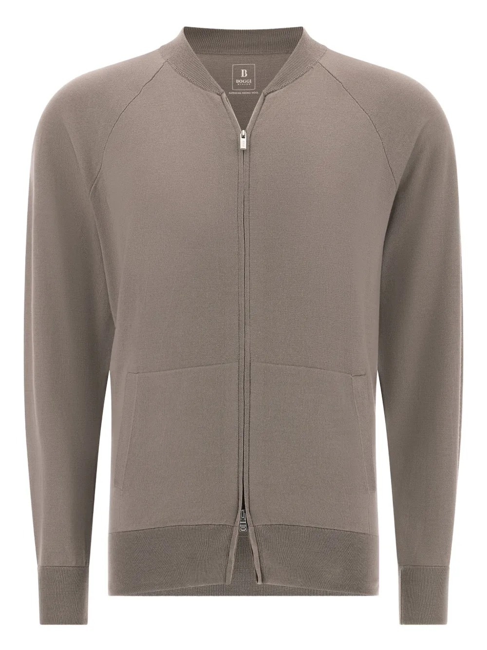 Boggi Milano bomber-collar zip-front sweater | Grey | Image 1