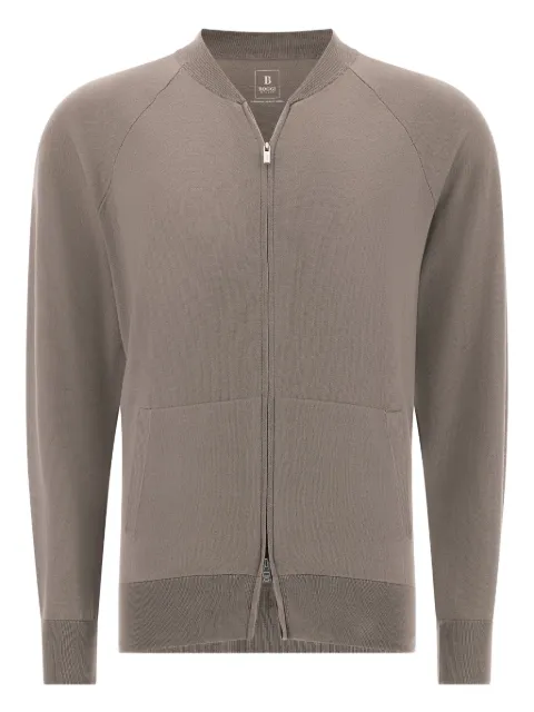 Boggi Milano bomber-collar zip-front sweater