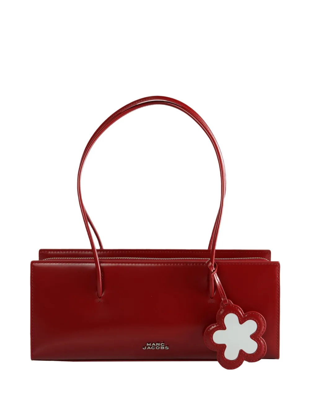 Marc Jacobs Flower-embellished Leather Tote Bag In Red