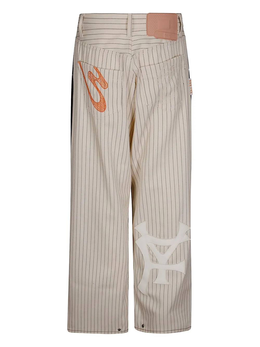 PDF pinstripe colorblock trousers - Beige