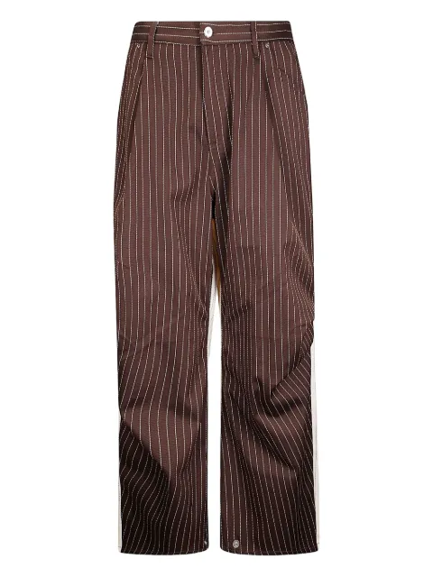 PDF pinstripe colorblock trousers