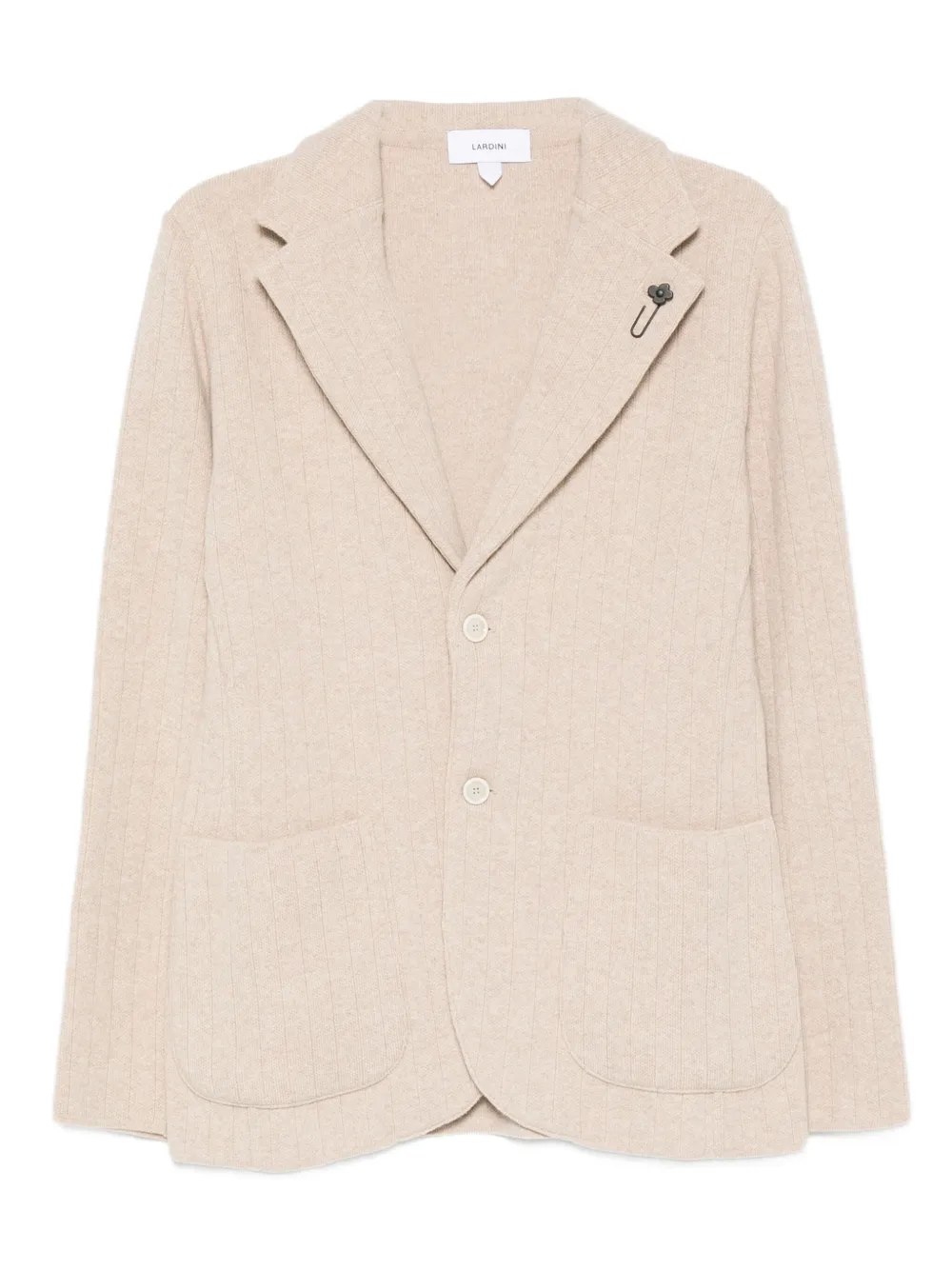 Lardini Single-breasted Wool Blend Blazer In Neutral