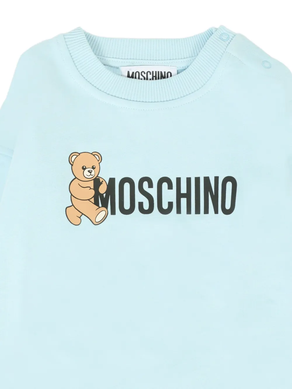 Moschino Kids teddy-print crew-neck sweatshirt Blauw