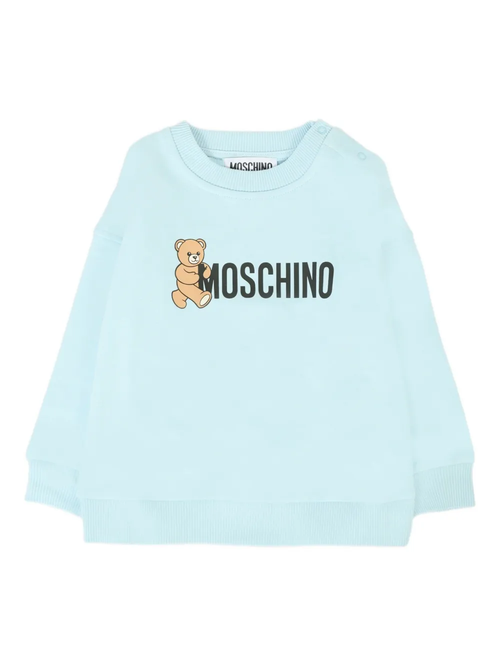 Moschino Kids teddy-print crew-neck sweatshirt Blauw