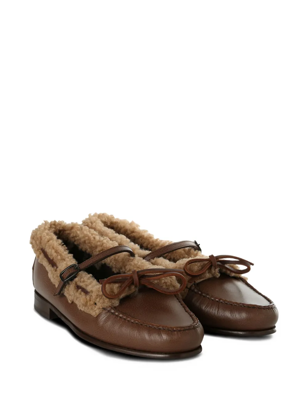 Hereu shearling-trimmed buckle loafers - Bruin