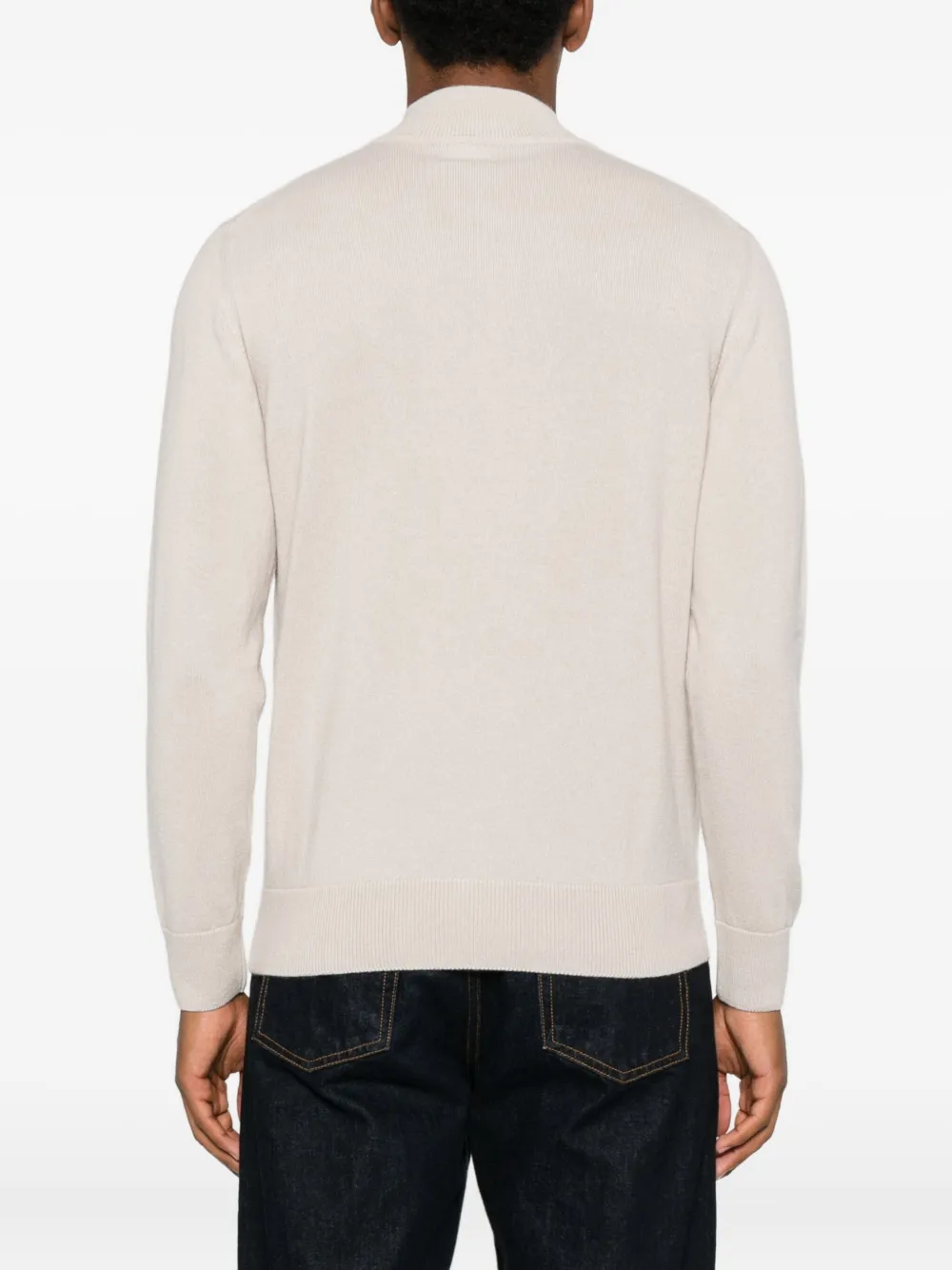 Eleventy High-neck Zip-up Cardigan In Neutral