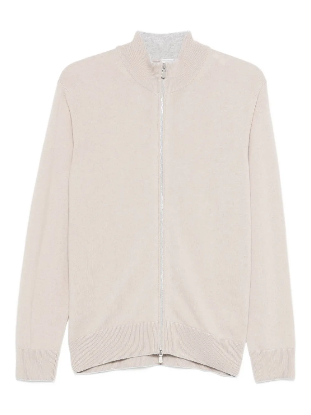 Eleventy High-neck Zip-up Cardigan In Neutral