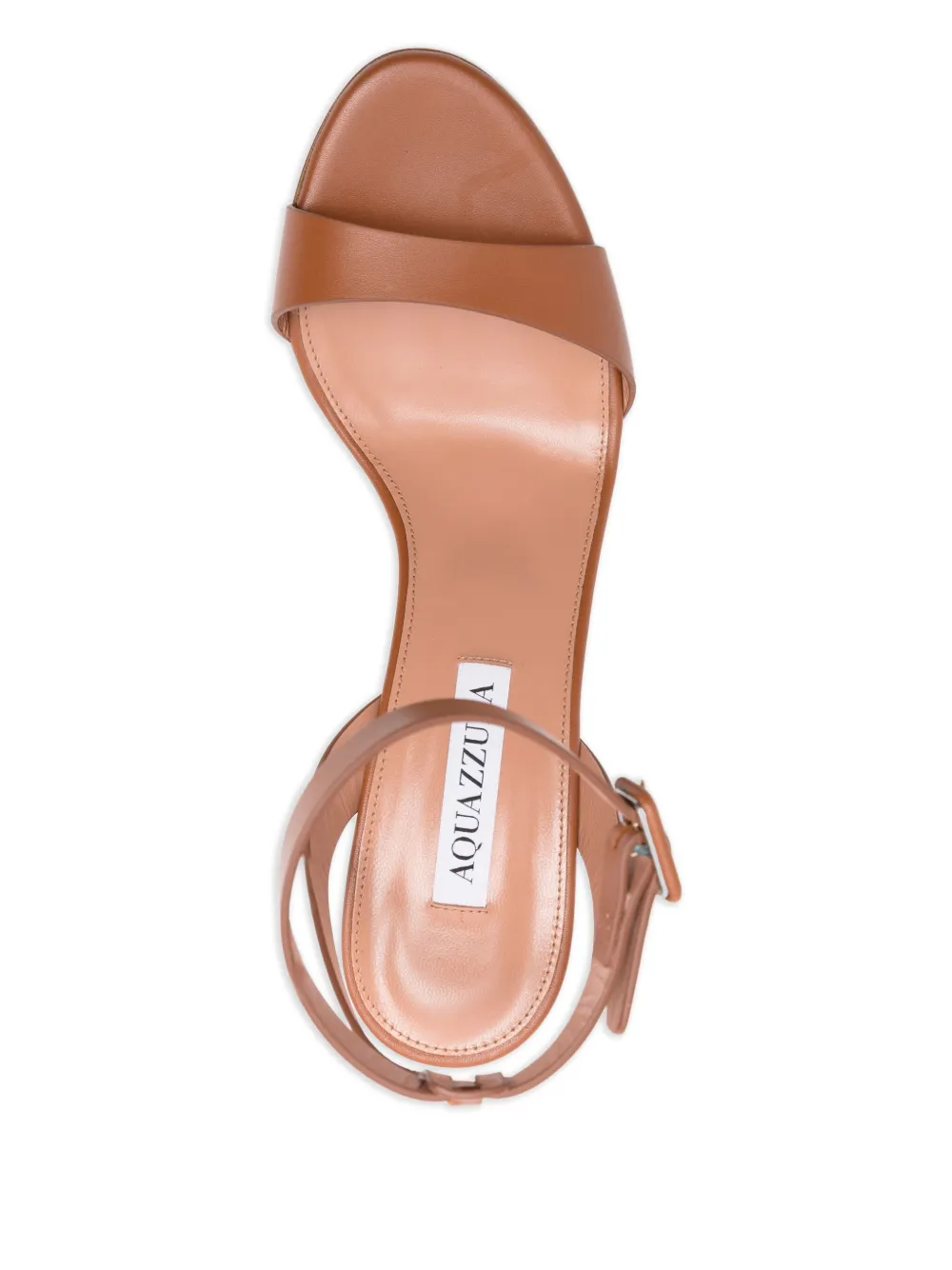 Aquazzura 85mm Sunseeker woven-block leather sandals Brown