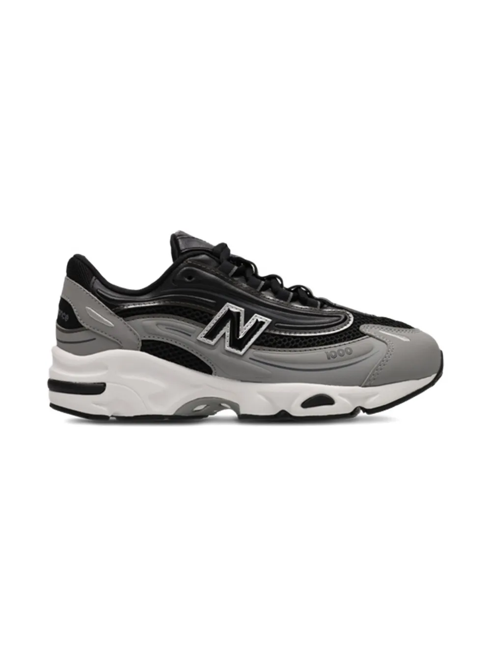 New Balance Kids 1000 lace-up metallic-effect sneakers Black