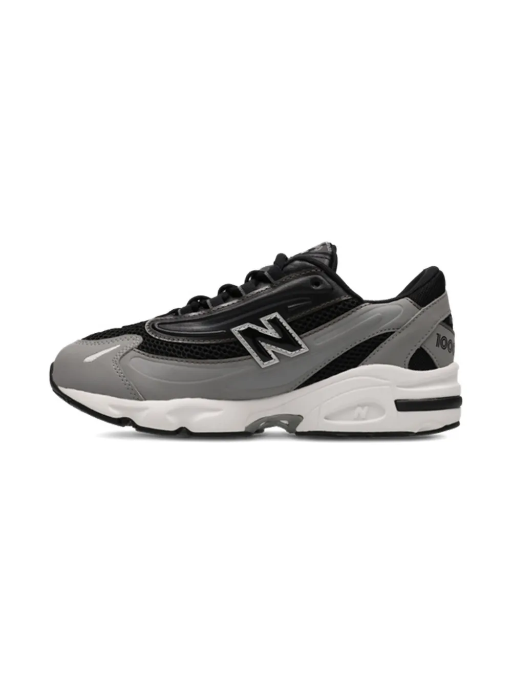 New Balance Kids 1000 lace-up metallic-effect sneakers Black