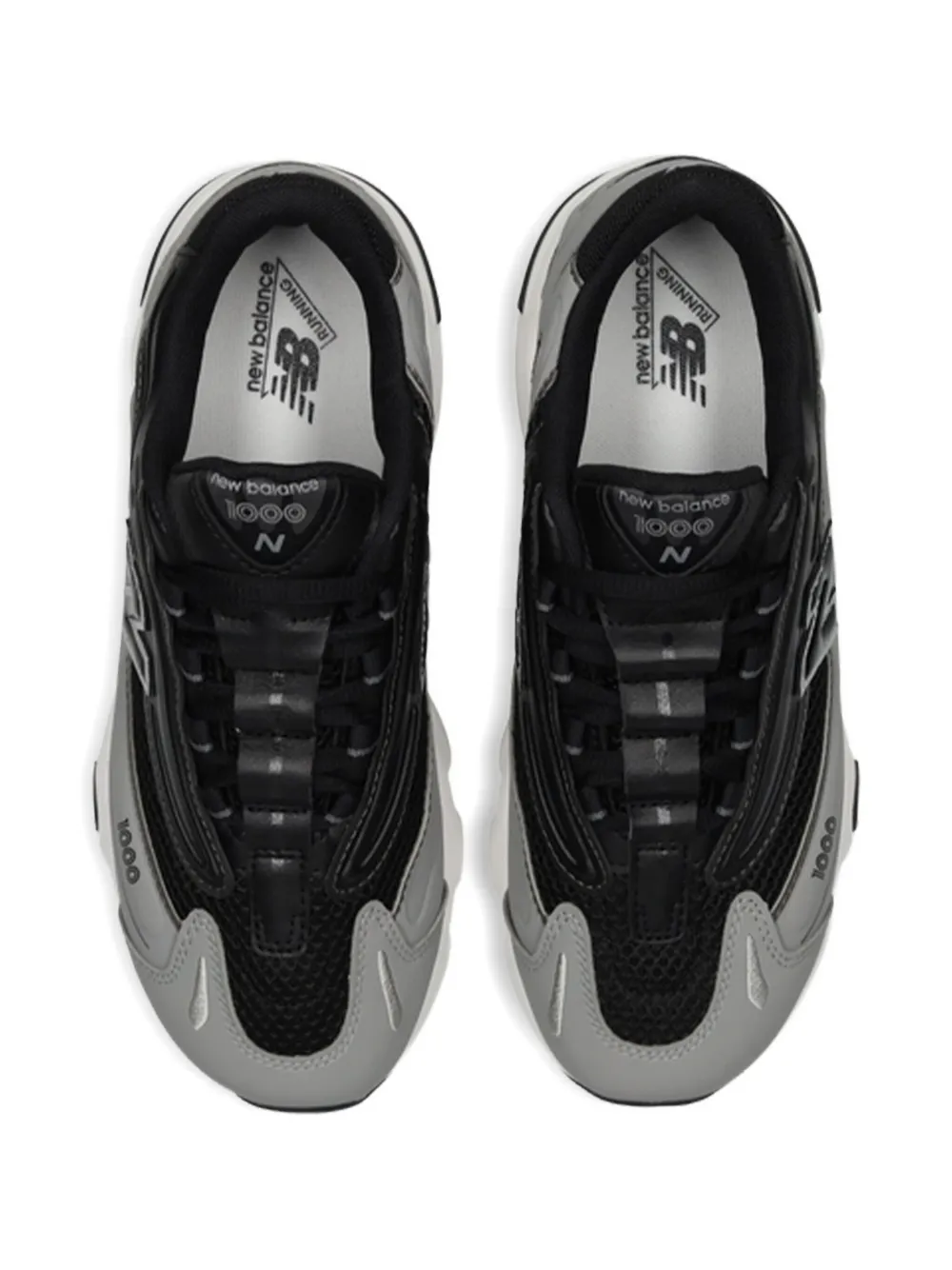 New Balance Kids 1000 lace-up metallic-effect sneakers Black