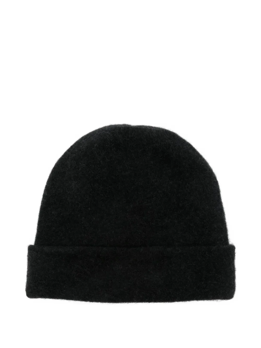 Isabel Benenato Folded-cuff Beanie Hat In Black