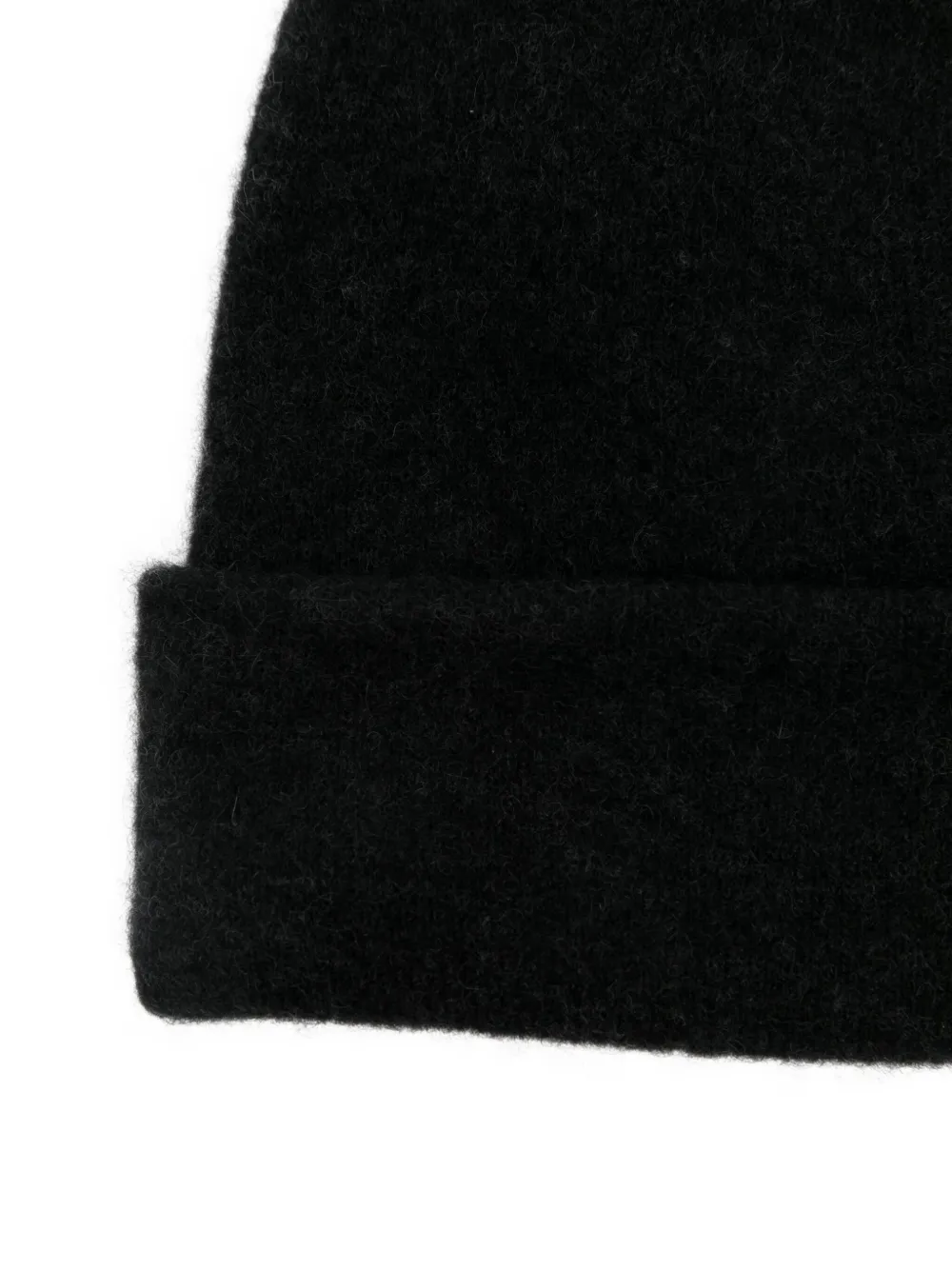 Isabel Benenato Folded-cuff Beanie Hat In Black