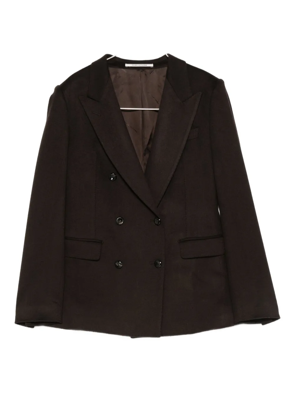 Tagliatore Double-breasted Blazer In Brown