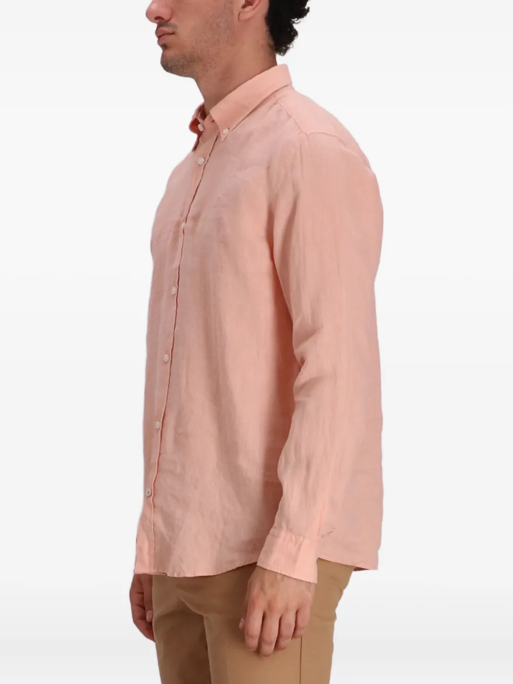 BOSS Linnen overhemd Roze