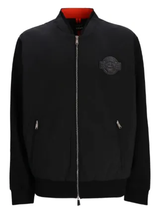 BOSS x Porsche Skiles logo-plaque Cotton Bomber Jacket | FARFETCH