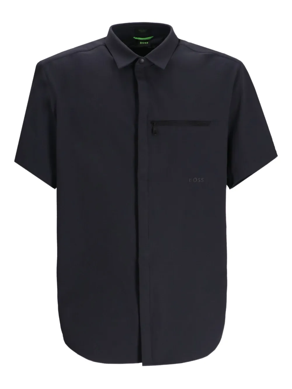 BOSS zip-pocket short-sleeve shirt | Black | Image 1